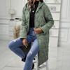 Long Quilted Puffer Casual Lightweight Zip Up Jacket for Women Hooded Coat Winter Knee Length