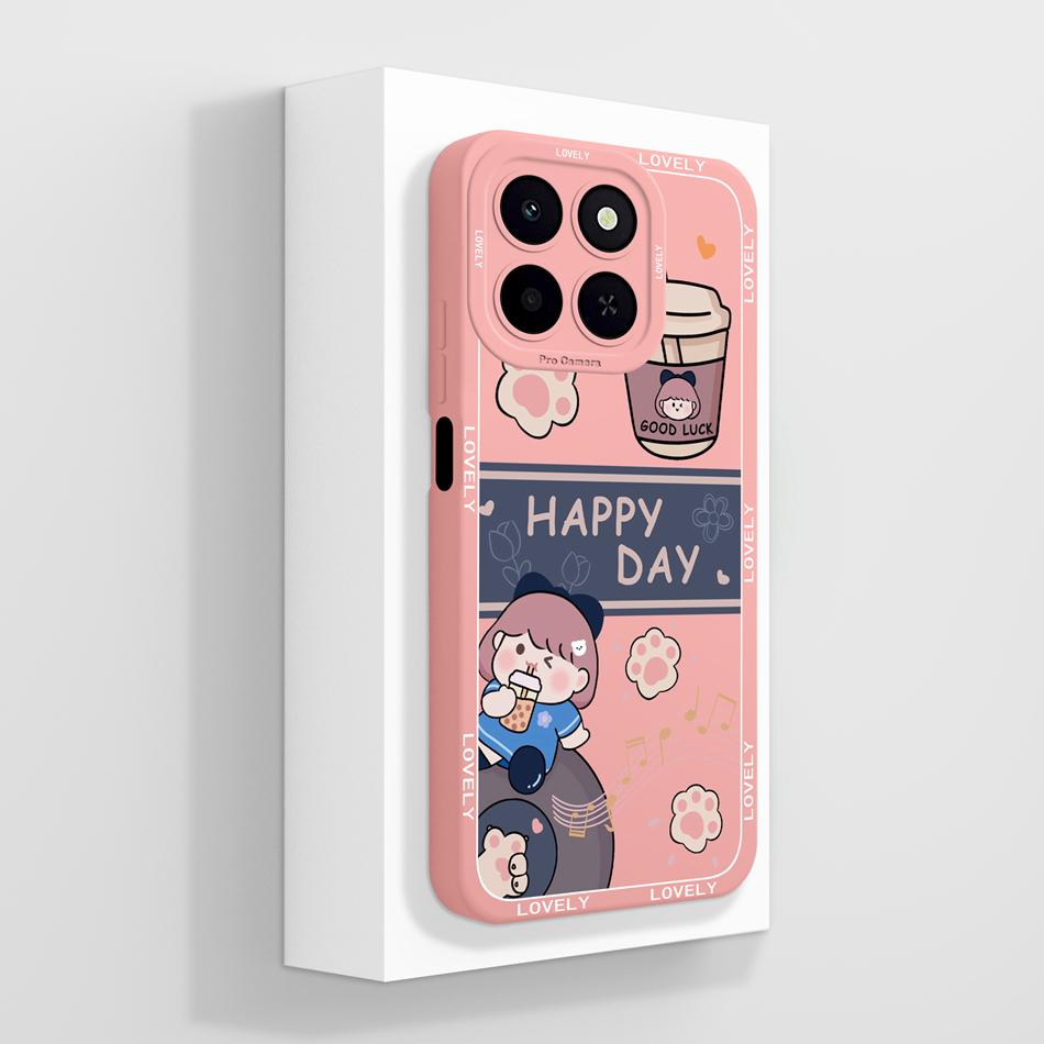 For Honor X6C Phone Case Cute Panda Soft Back Cover High Quality Liquid Silicone Anti Drop Funda Lightweight Couple Bumper Gift