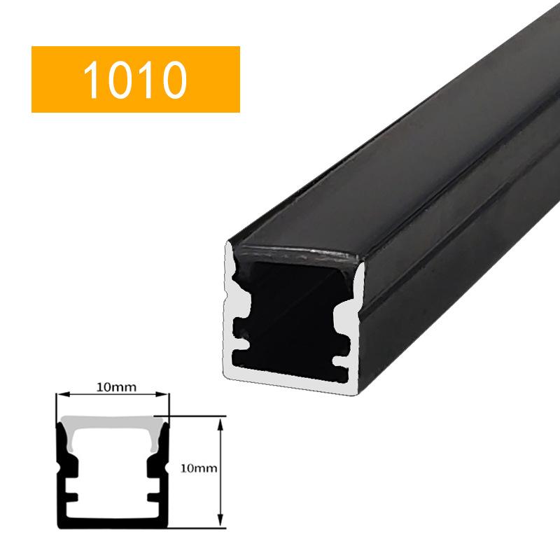 0.5m/1m 2-20pcs Black LED Aluminum Profile V/U/YW Style For 5050 5630 Strip Light Channel Black Cover Cabinet Closet Bar Lamp
