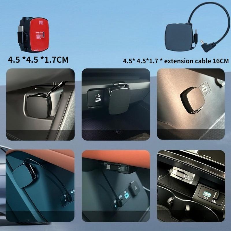 For SHUN SOON Retractable Car Charger Docking Station Fit BYD Changan Geely New Energy Vehicles Auto Fast Charging Accessories