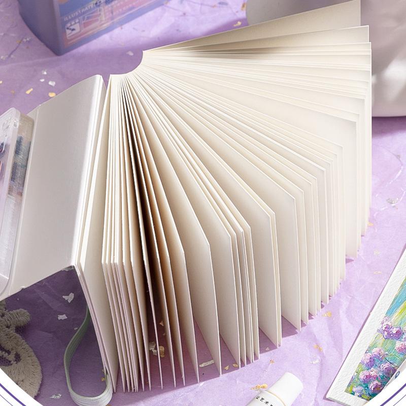 1Pc With Palettle Mini Painting Notebook Portable 50 Sheets School Sketching Creative Students Stationery Supply Watercolor