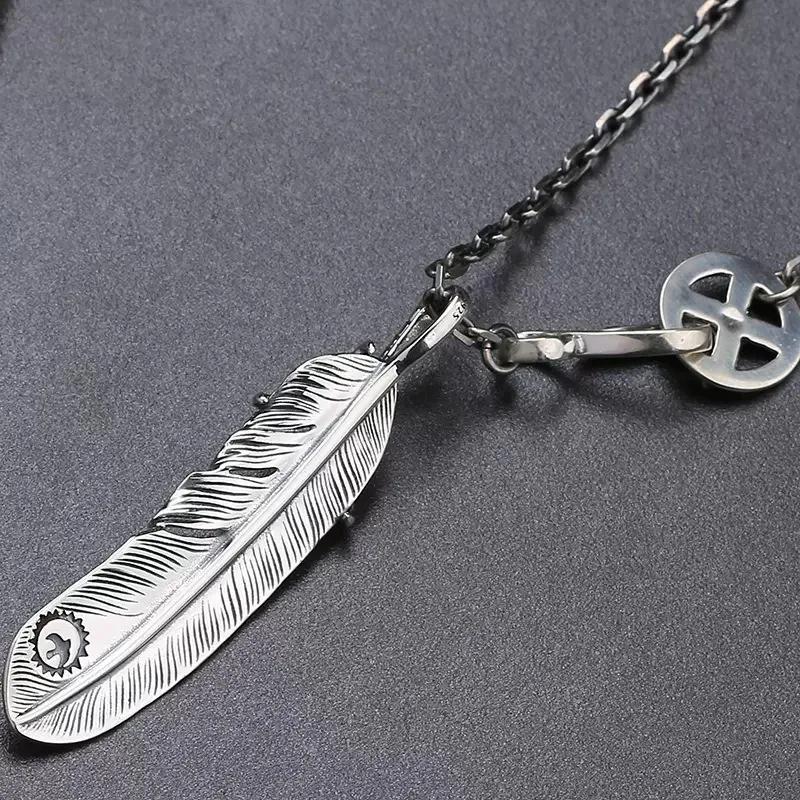 Vintage Original Design Feather Pendant Claw Necklaces Hip-Hop Style Couple Sweaters Chain Fine Jewelry Accessories