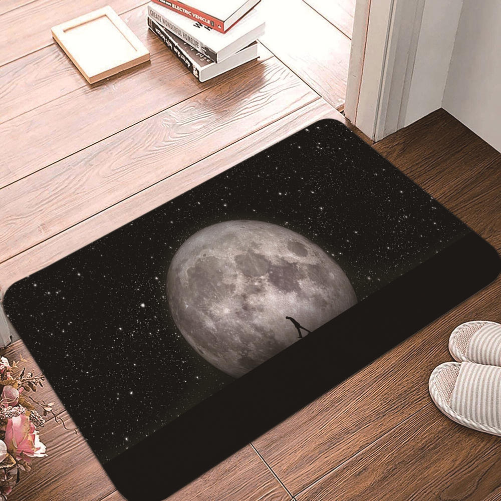 Non-slip Rug Washable Lunar Eclipse Printed Entrance Door Mat Simple Living Room Bedroom Kitchen Rug
