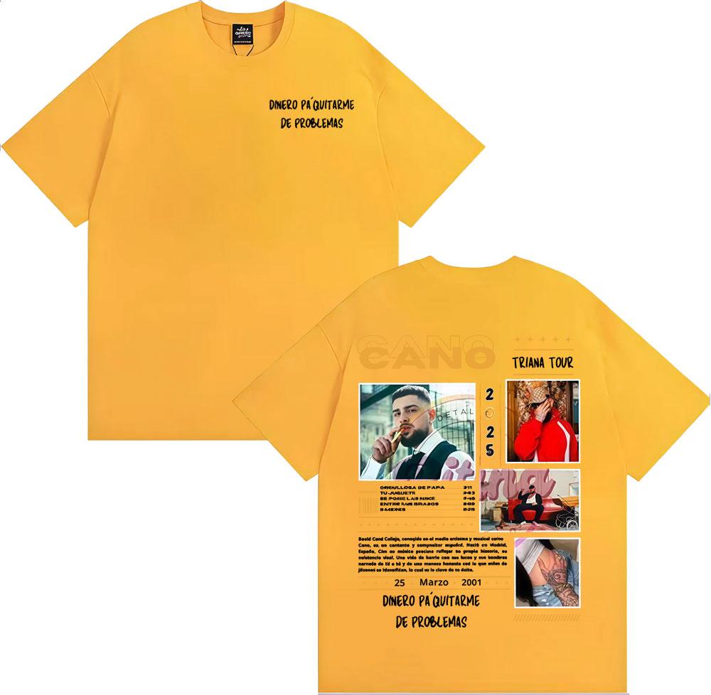 Rapper Cano Triana Tour Album 2025 Print Tee Shirt Men Casual Cotton Short Sleeve T-shirt Male Summer Tops High Quality T Shirt
