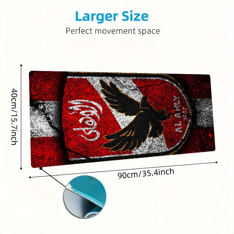 Al Ahly Sporting Club Mouse Pad, Large Gaming Desk Mat, Non-slip XXL Mousepad for Laptop & Tablet, Mini PC Playmat with Stitched Edges