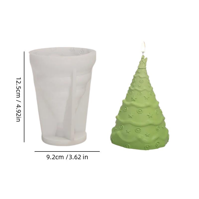 Silikonová forma na svíčku Vánoční strom z cedru pro DIY aromaterapii a sváteční dekoraci