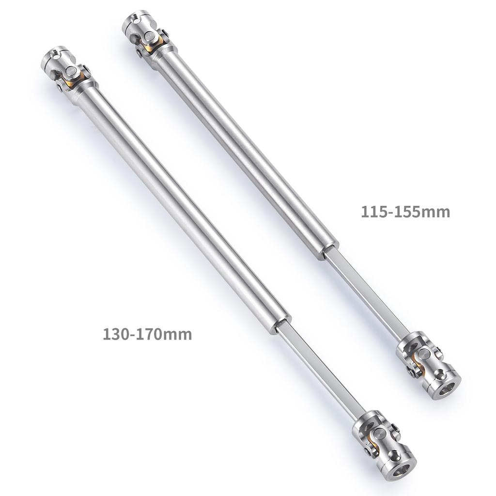 TRZX 2pcs Metal RC Drive Shafts for RC 1/14 Tamiya Trailer Tractor Truck Upgrade Parts (115-155mm + 130-170mm)