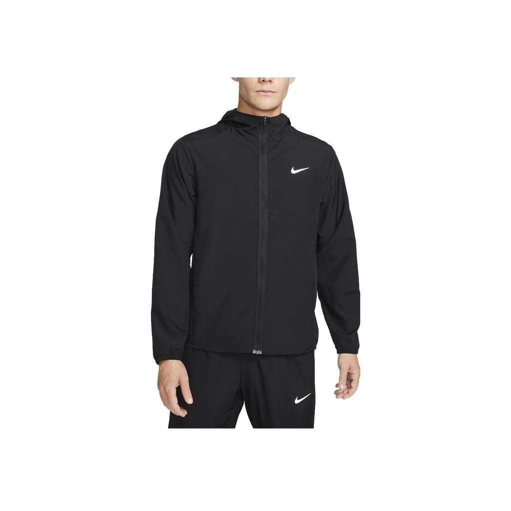Nike Solid Color Logo Hooded Zip-Up Jacket Men Jackets Black FB7483-010