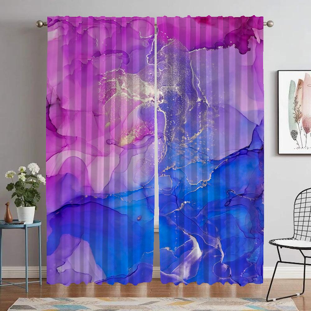 Halloween Dekoration Marmor Vorhänge für Wohnzimmer Vorhang Mückenschutzvorhänge 2 Stück Jalousien Tüll für Schlafzimmer Trennwand