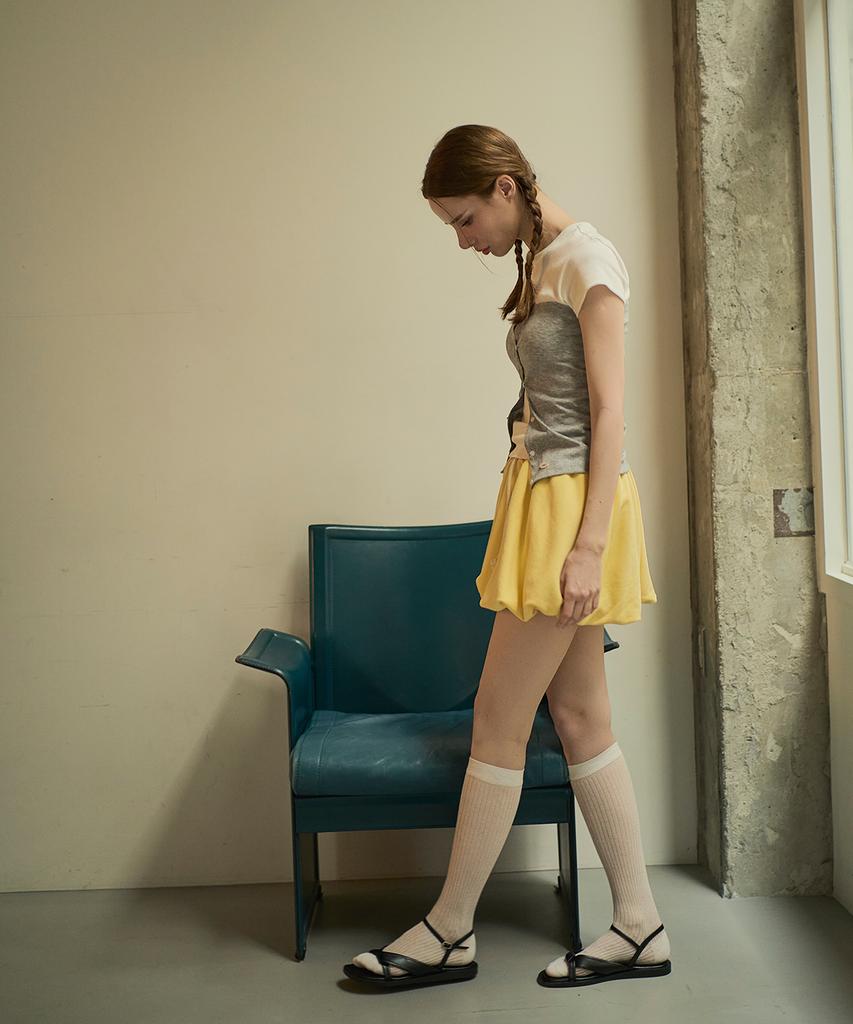 Iteoneolmomeonteu Balloon Elastic Waist Skirt _ Yellow