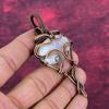 Rainbow Moonstone Pendant Copper Wire Wrapped Gemstone Pendant Handmade Jewelry
