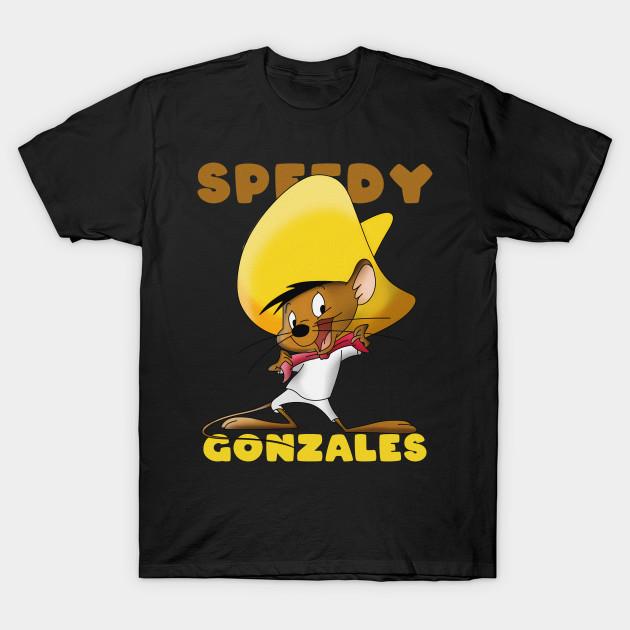 Men Black Print T-shirt Speedy Gonzales No-Cut Transfer Paper Print Cotton Tshirt 3XL чёрный