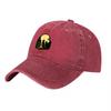 Campfire Night Washed Canvas Baseball Cap Forest Scene Embroidery Hat for Outdoor Nature Lovers