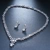 Emmaya Classic Crystal Wedding Jewelry Sets For Women Clear Cubic Zircon Necklace Earrings Set Bridal Engagement Jewelry