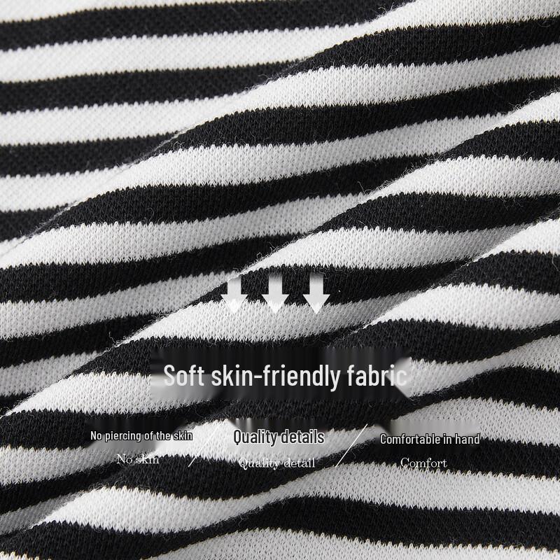 Demana Japanese Collegiate Striped Doll Collar 3/4 Sleeve Sweatshirt