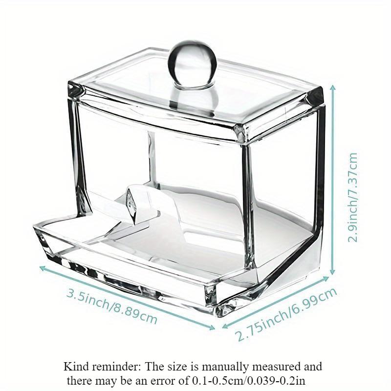 1pc Transparent Plastic Cotton Swab Box Portable Storage Case Lipstick Makeup Organizer Box Bathroom Organizer Home Accessories