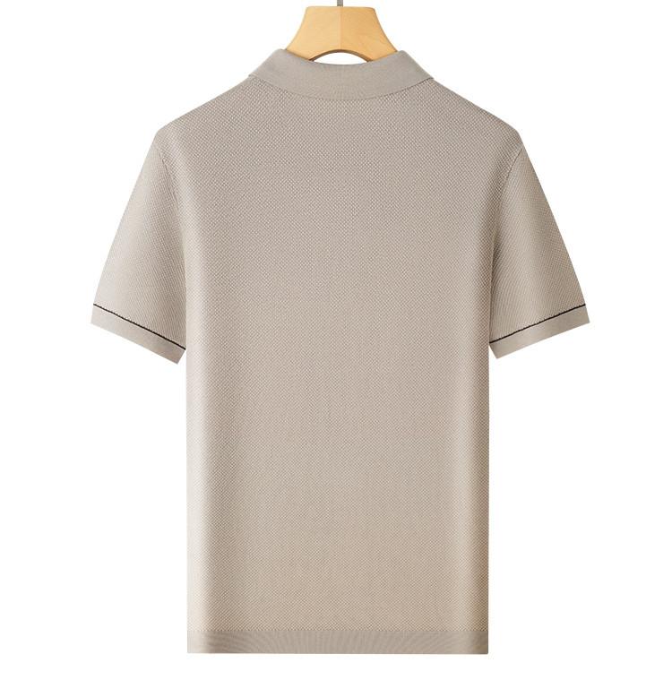 [Containing Mulberry Silk&Tencel Cotton] Spring/Summer Knitted Polo Shirt Men's Flip Collar Skin Friendly Breathable Short Sleeve T-shirt