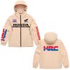 Men And Women Honda print Waterproof down Outdoor  lightweight for hiking Jacket Motorcycle Riding Sports Zipper Hooded Clothing