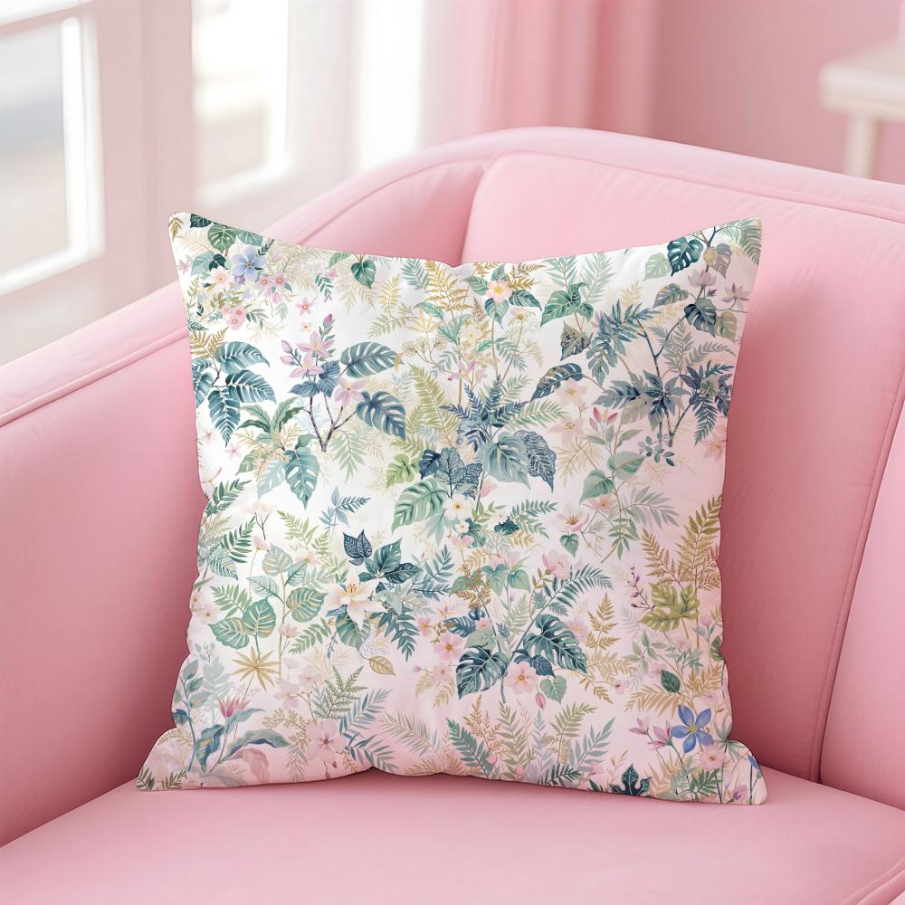 Classic Retro Watercolor Style Floral Pattern Cushion Cover Linen Cushion Cover Soft Decorative Case For Sofa Home Decor