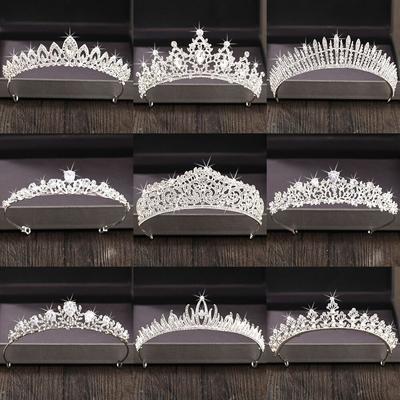 Coroana si tiara cu stras de cristal de culoare argintie Accesorii pentru par pentru nunta Diademi pentru mireasa Coroana pentru par Coroana nunta Diadem femei