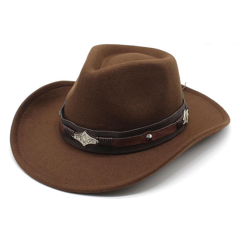 2022 neue Western Cowboy Hut Für Männer Mode Gürtel Gentleman La Cowgirl Jazz Kappe Kirche Fedoras Hüte gorros hombre