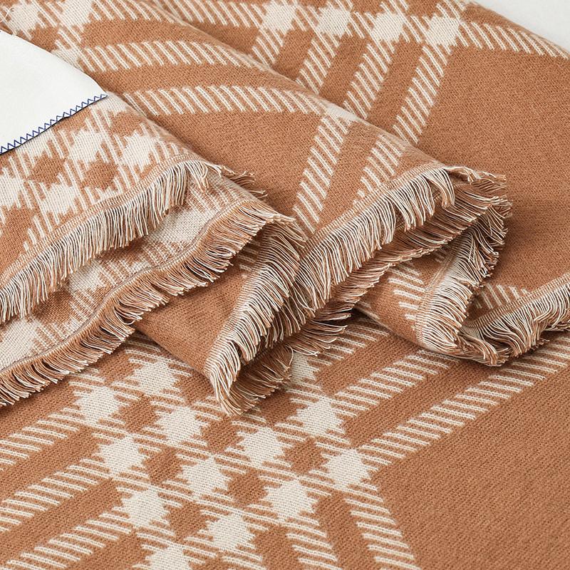Plaid Scarf Autumn and Winter Korean Style Imitation Cashmere Scarf Women's Winter Versatile Double sided Scarf Shawl High End