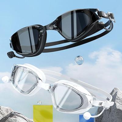 Swimming Goggles Silicone Swim Glasses Big Frame with Earplugs Men Women Professional HD Anti-fog Eyewear Swimming Accessories