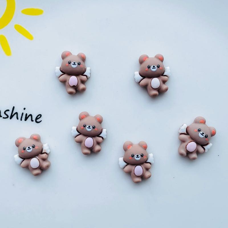 30 Pcs New Lovely Mini Kawaii Cartoon Little Grizzly Bear Resin Scrapbook Diy Jewellery Hairpin Accessories Decorate Craft A99