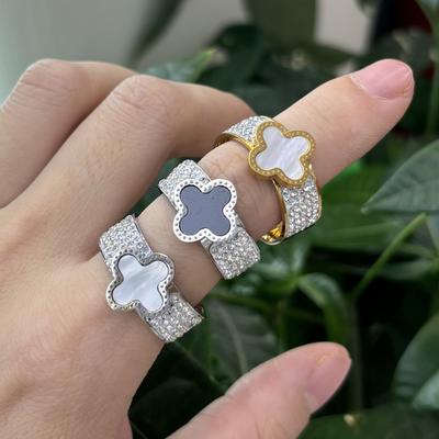 Fashion Classic Versatile Clover Ring Premium Ring Kaleidoscope Fashion Exquisite Tail Ring Pair Ring 2026