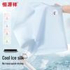 Hengyuanxiang Women's Ice Silk Seamless High-Waist Briefs 4-Pack