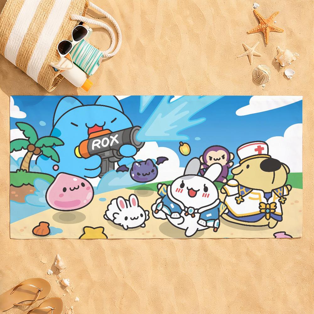 Cartoon B-Bugcat Capoo Cute Towel Quick Dry Absorbent Beach Towel for Sports, Fitness, Swimming and Outdoor Activities