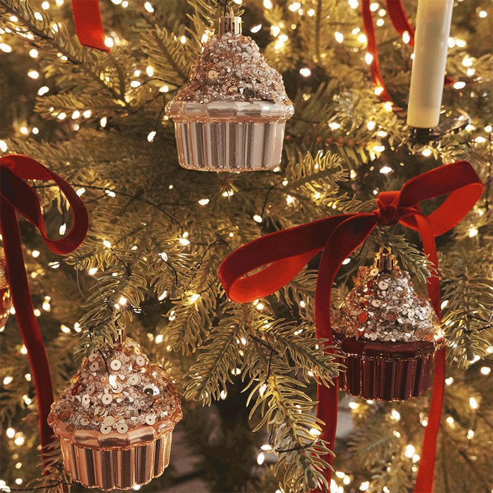 Christmas Tree Pendant, Cake Design, Heart-shaped Decoration, Handmade DIY Pendant, Holiday Decoration, Pendant, Plastic Ball Set