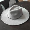 Winter Suede Wide-brimmed Fedora Hat for Women and Men Church Jazz Cap Panama Felt Hat Outdoor Windproof Hat Wholesale