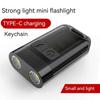 Super Bright LED Flashlight Type-C USB Rechargeable Flashlights Outdoor Emergency Torch Keychain Lights Waterproof Flashlight