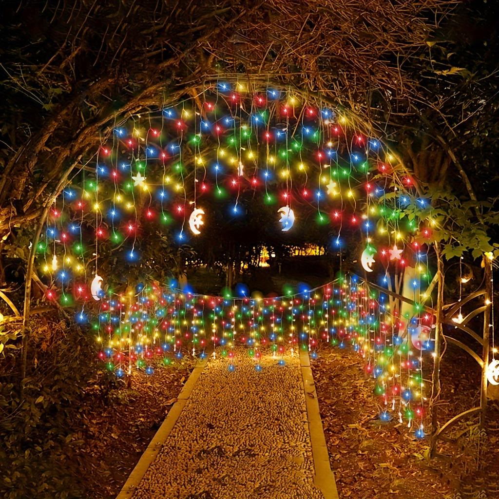 Saulės energijos Kalėdinis varveklių girlianda Lauko dekoracija 8 režimai Vandeniui atspari varveklių pasakų lemputė Verandai Balkonui Stogo karnizui Sodo lempa