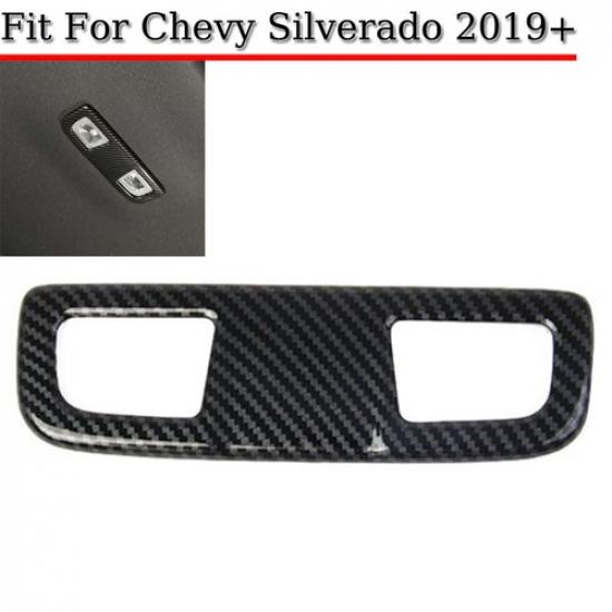 For Chevy Silverado GMC-SIERRA + Rear Reading Light Lamp COVERS CARBON FIBER