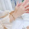 1 STKS Titanium Staal Roestvrij Staal Ingelegd Zirkonia Verguld Armband Klassieke en Eenvoudige Stijl Armbanden voor Vrouwen Dagelijkse Sieraden