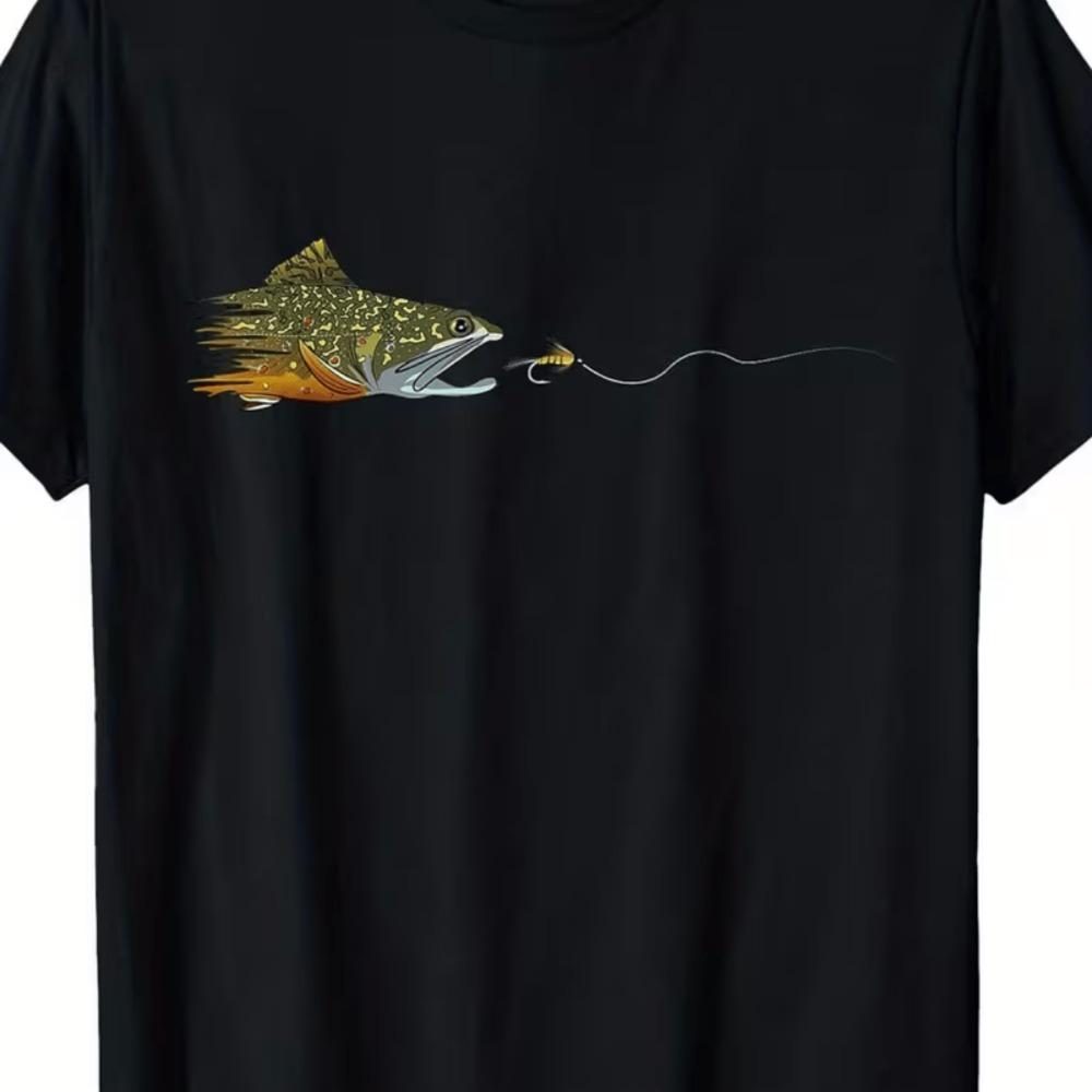 

Summer Breathable Round Neck T-shirt, fish Trendy Fashion Pattern Printed Summer New Unisex Casual Quick Drying T-shirt S разноцветный