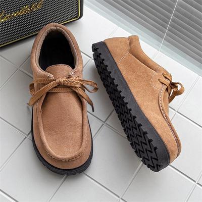 Men's Flat Platform Shoes 2026 Spring Autumn New Handmade Comfortable Round Toe Low Top Casual Shoes Lace Up Retro Shoes