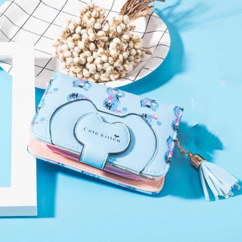 commodity Women Cute Cat Wallet Small Zipper Girl Wallet Pu Leather Women Coin Purse Female Card Holder Wallet
