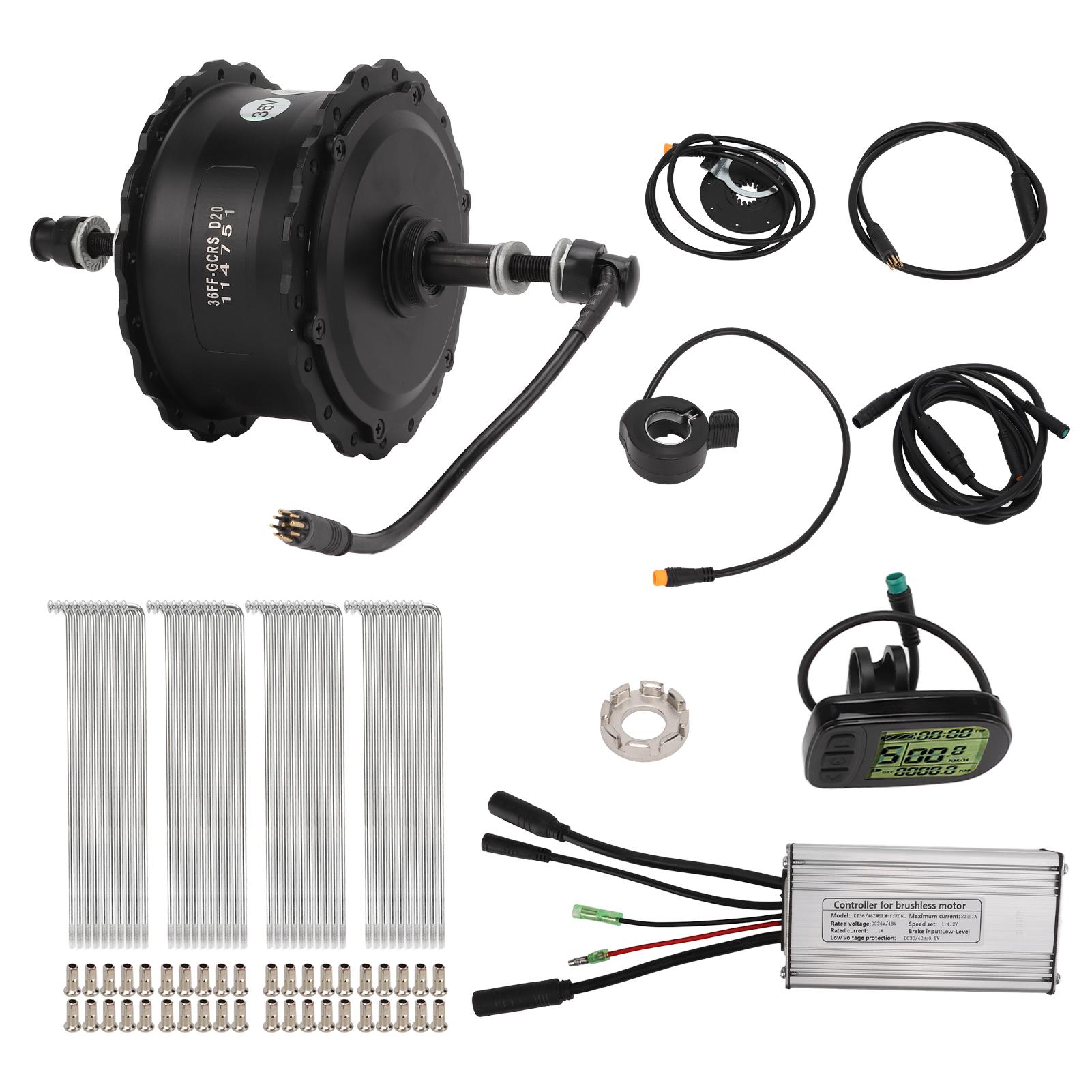 

36V 500W Hub Motor Kit Waterproof Connector Electric Bike Conversion Kit with Controller for Snow Bicycle Wheel20 Inch