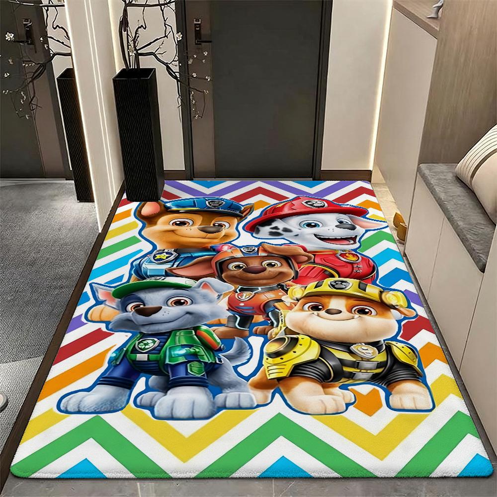 Paw Patrol Police Pup Rectangular Rug Soft Texture Nonslip Carpet For Bedroom Door Living Room Area Home Decor New Year Gift