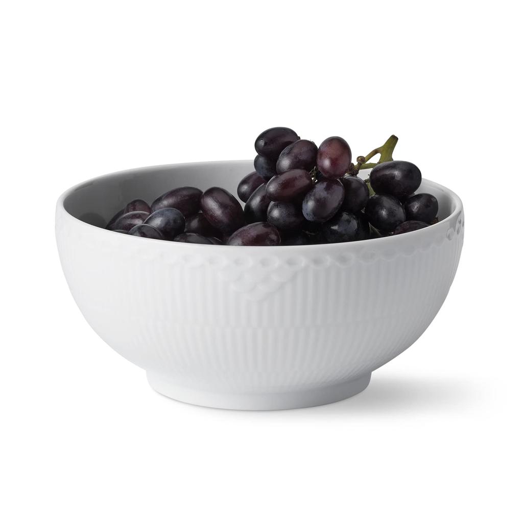 Imported Royal Copenhagen White Fluted Half Lace Bowl Dish 18cm Wedding Gift 1028385 [Regular Product]