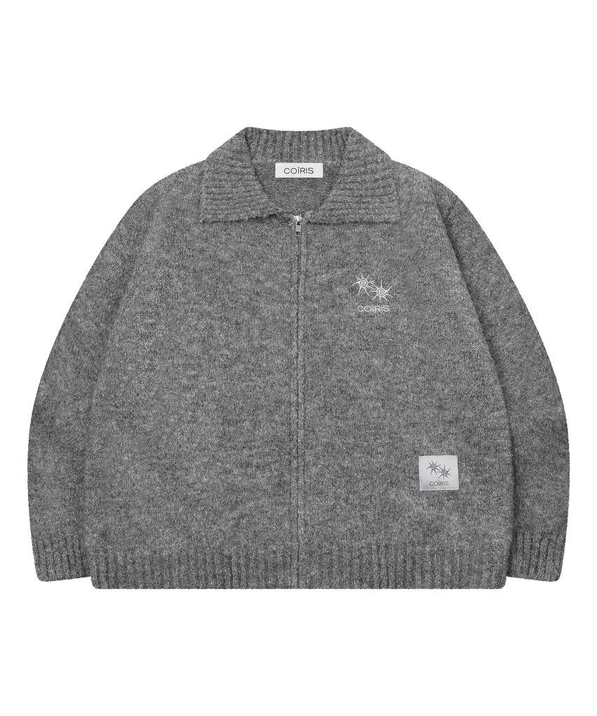 Koiliseu Dyna Collared Neck Knit Zip-Up (3 Colors)