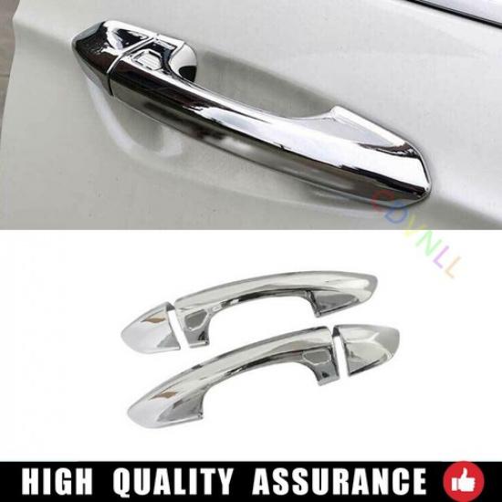 For Ford Mustang 2015- Silver Chrome Exterior Side Door Handle Strip Trim 4*