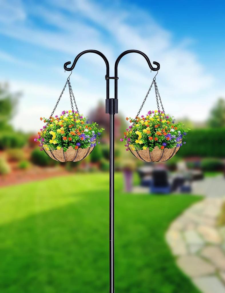 Rust-Proof Outdoor Shepherd Hook: Detachable Iron Craft for Yard and Garden