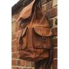20” Vintage Backpack Leather Trim Casual Book Bag Men Women Laptop Travel BAG