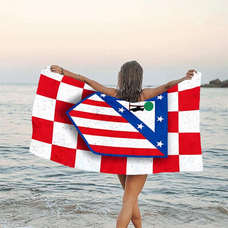 1pc Football Team (74) Beach Towel, Beach and Seaside Swimming Pool Equipment, Fashion Pattern, Rectangular, Travel Essentials