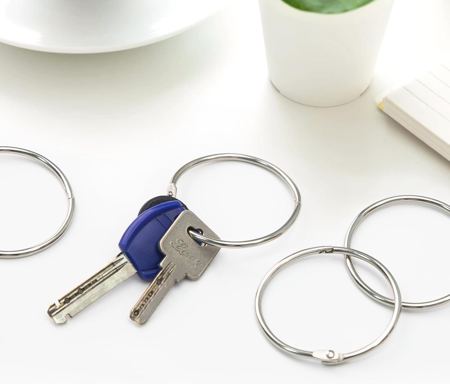 Accuprints 1 Inch(32 Mm) 50 Pack Loose Leaf Binder Rings, Nickel Plated Steel Binder Rings, Keychain Key Rings, Metal Ri 1 inch