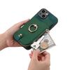 Vertical Cards Slot Ring Holder Zipper Wallet Case For iPhone 15 Pro Max 14 Plus 13 12 11 XS X XR 7 8 SE 2022 Bag Pocket Cover
